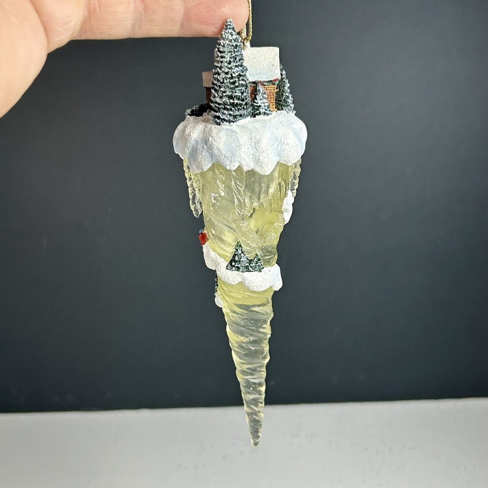 Vintage Thomas Kinkade Icicle Village Ornament The Warm Spirit Of Christmas